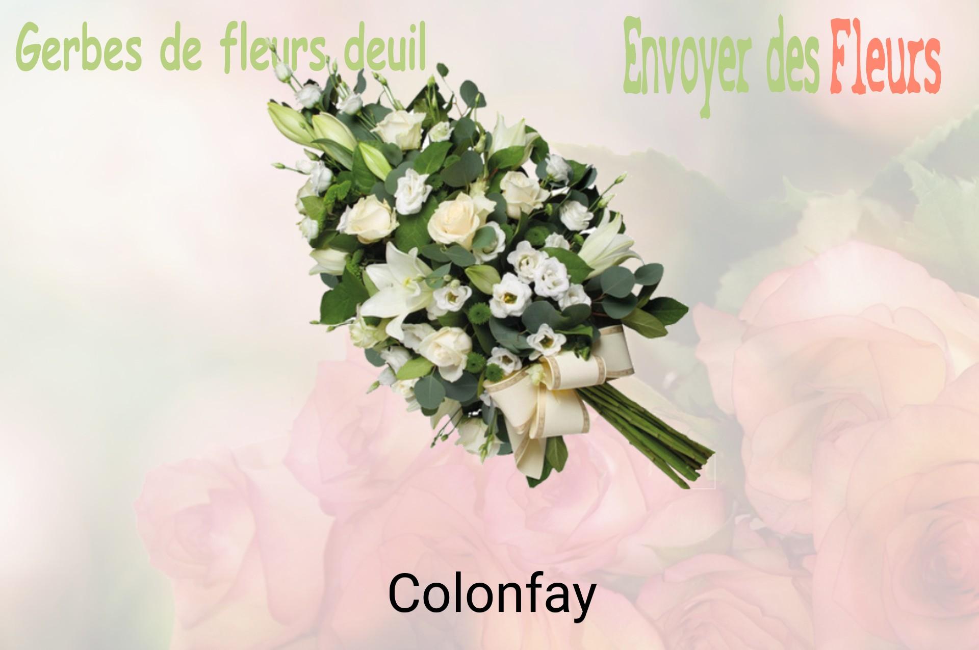 Gerbe de fleurs de deuil livrée à Colonfay